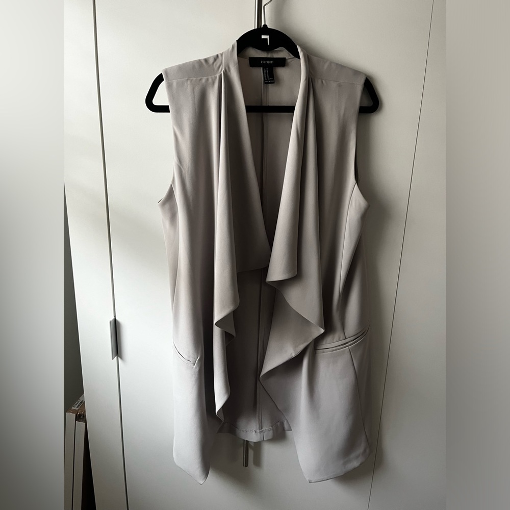 Silver/grey blazer vest.